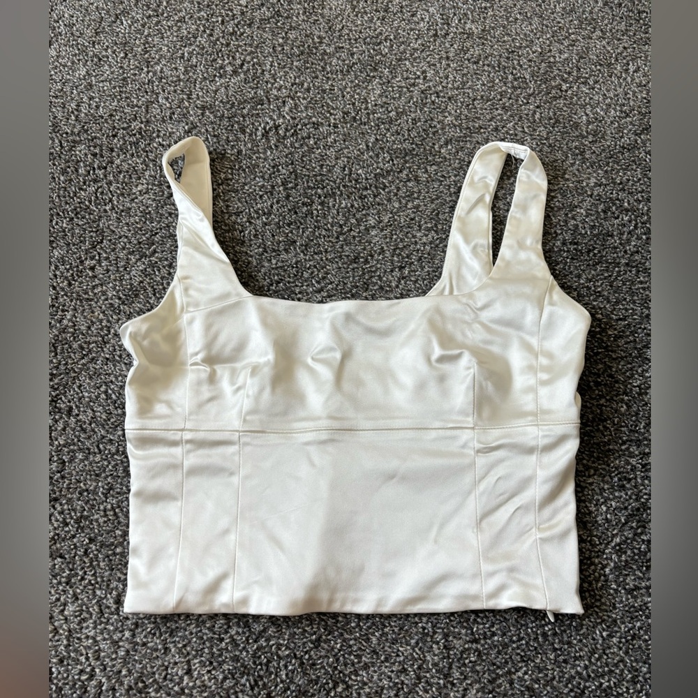 Wilfred Cream Satin Tank Top